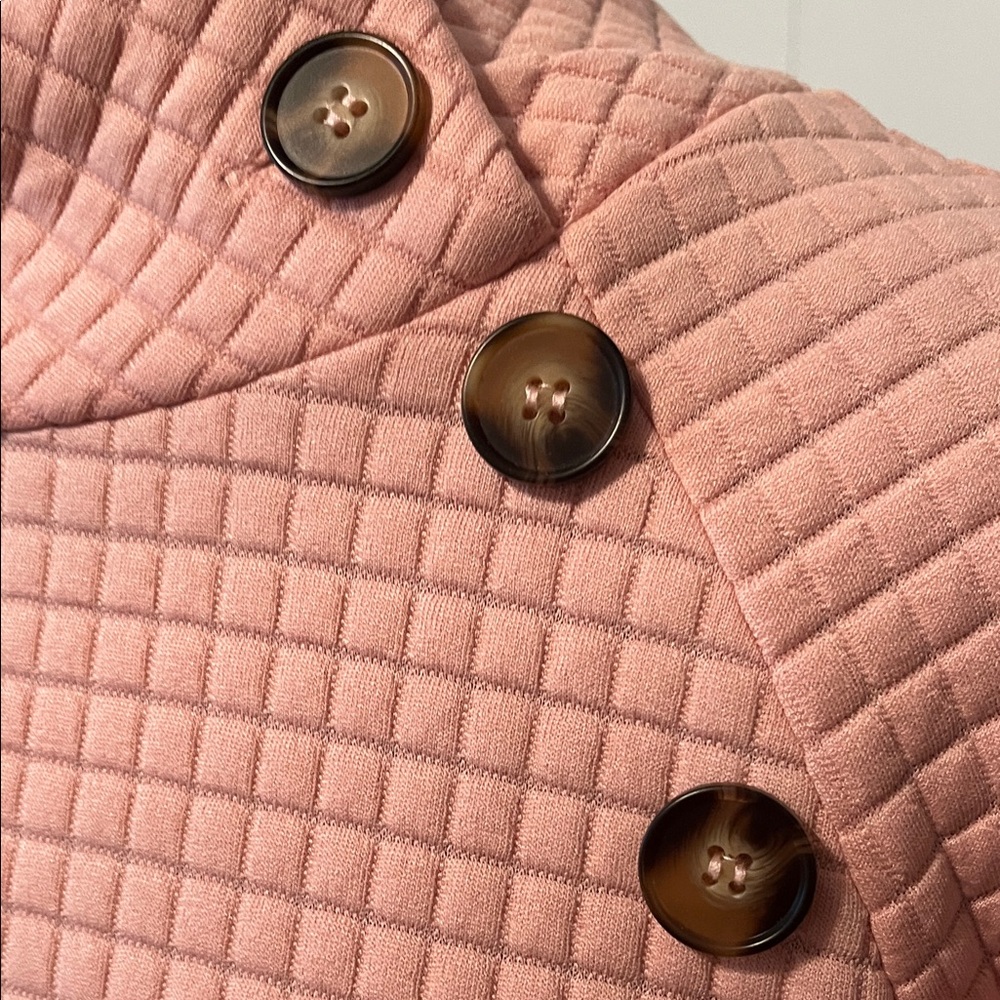 SHEIN Pink Cowl Neck Women's Sweater w/ Waffle Weave Pattern - Picture 6 of 11